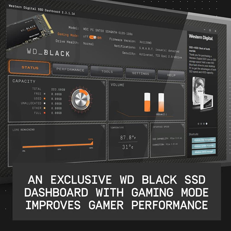 Western Digital WD BLACK SN750 250GB M.2 2280 PCIe NVMe Internal SSD