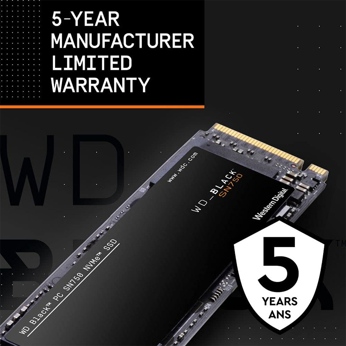 वेस्टर्न डिजिटल WD ब्लैक SN750 250GB M.2 2280 PCIe NVMe इंटरनल SSD