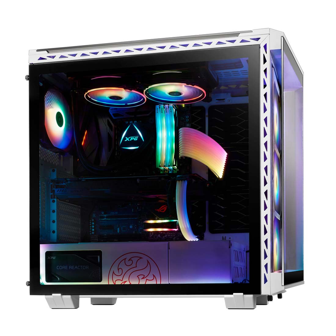XPG BattleCruiser Mid Tower Gaming Cabinet with ARGB Fans and Tempered Glass Panel