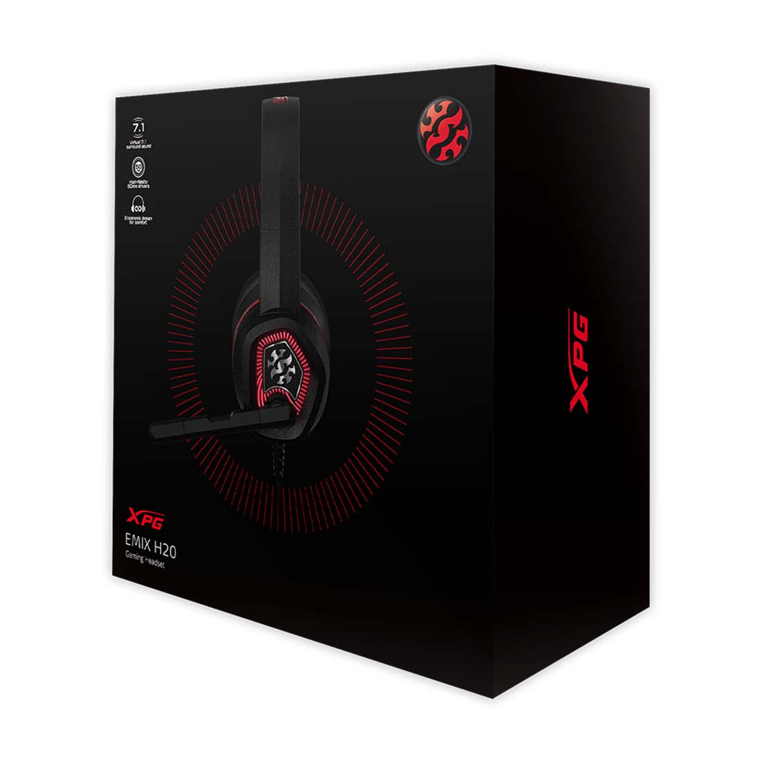 XPG EMIX H20 Gaming Over-Ear RGB Wired Headphone with Virtual 7.1 Surround Sound