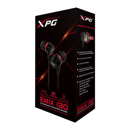 XPG EMIX I30 In-Ear Gaming Headset with  5.2 Channel Surround Sound and 13.5mm Drivers
