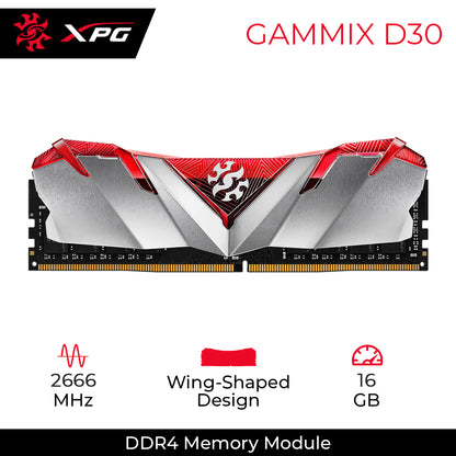[पुन: पैक किया गया] XPG GAMMIX D30 16GB RAM DDR4 2666MHz UDIMM गेमिंग डेस्कटॉप मेमोरी