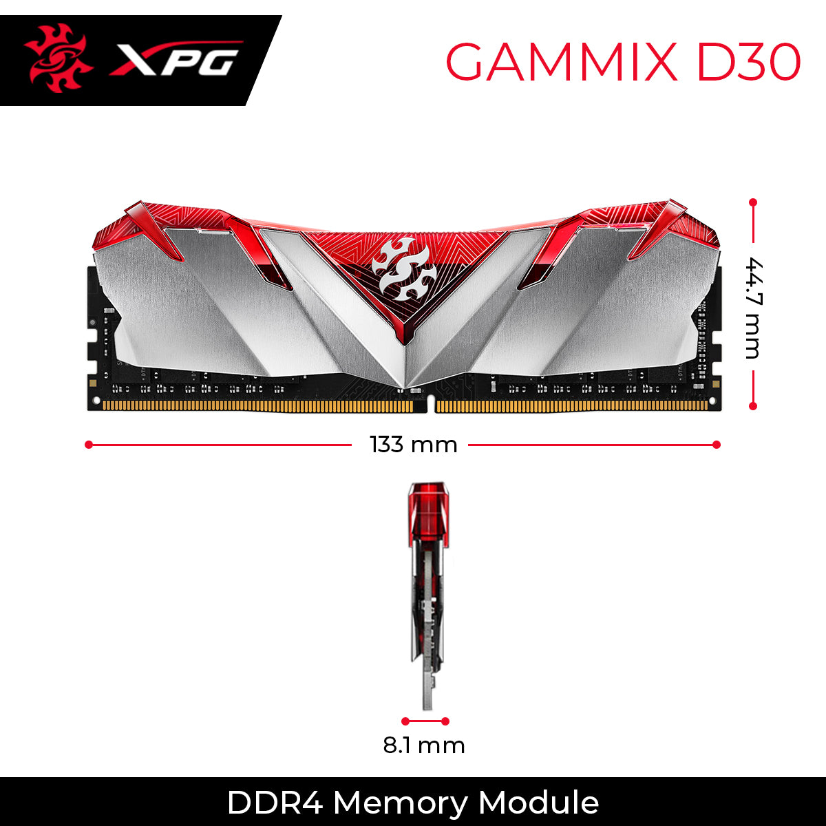 XPG GAMMIX D30 RAM 8GB DDR4 3200MHz डेस्कटॉप मेमोरी
