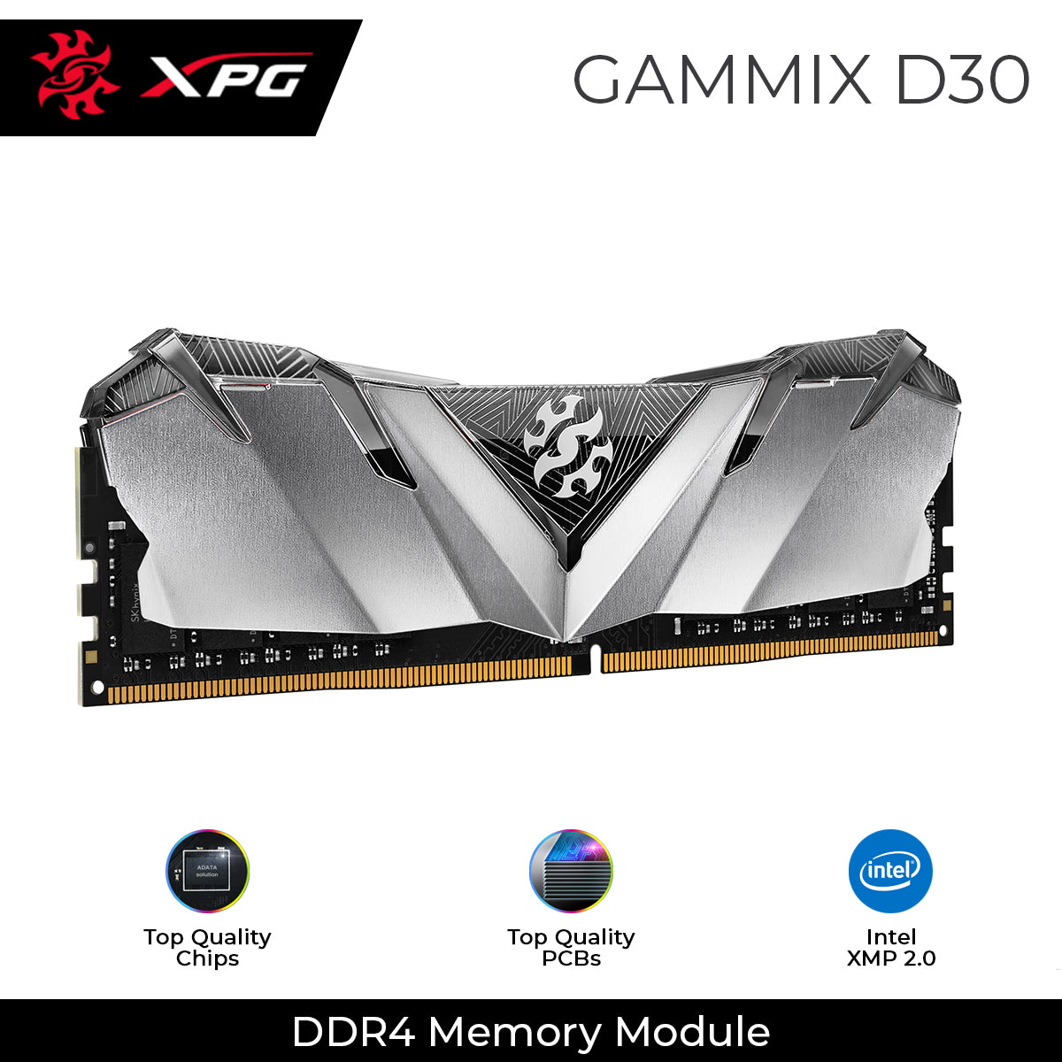 XPG GAMMIX D30 DDR4 3200MHz U-DIMM RAM Black Heatsink Edition