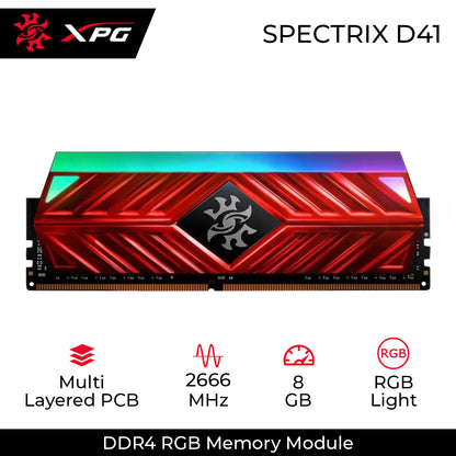 XPG Spectrix D41 DDR4 2666MHz RGB Desktop Memory