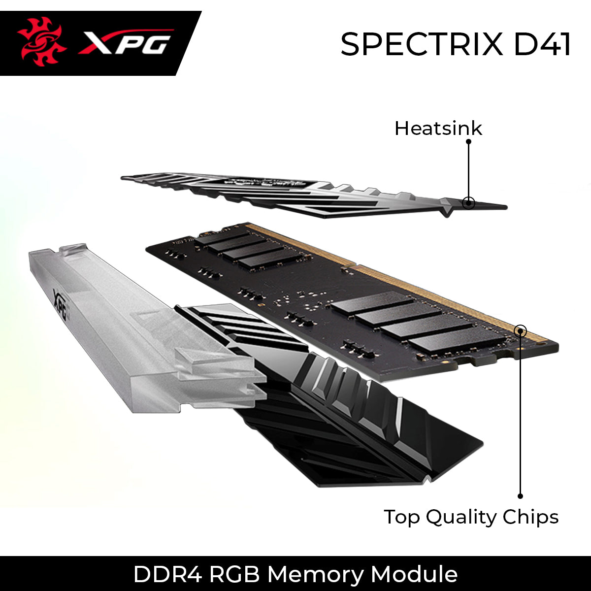 XPG Spectrix D41 DDR4 2666MHz RGB Desktop Memory