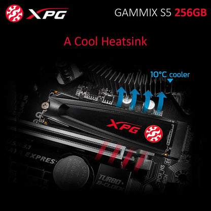 [रीपैक्ड] XPG GAMMIX S5 256GB PCIe Gen3 M.2 2280 इंटरनल सॉलिड स्टेट ड्राइव