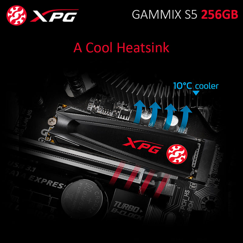 XPG GAMMIX S5 256GB M.2 PCIe Internal Solid State Drive