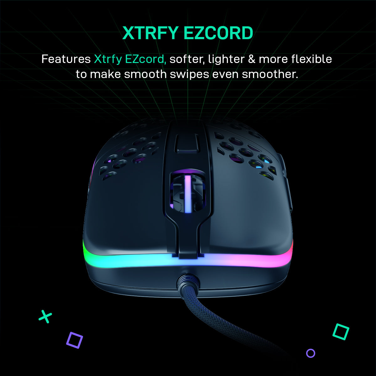 Xtrfy M42 Black RGB Wired Lightweight Gaming Mouse with Pixart 3389 optical sensor