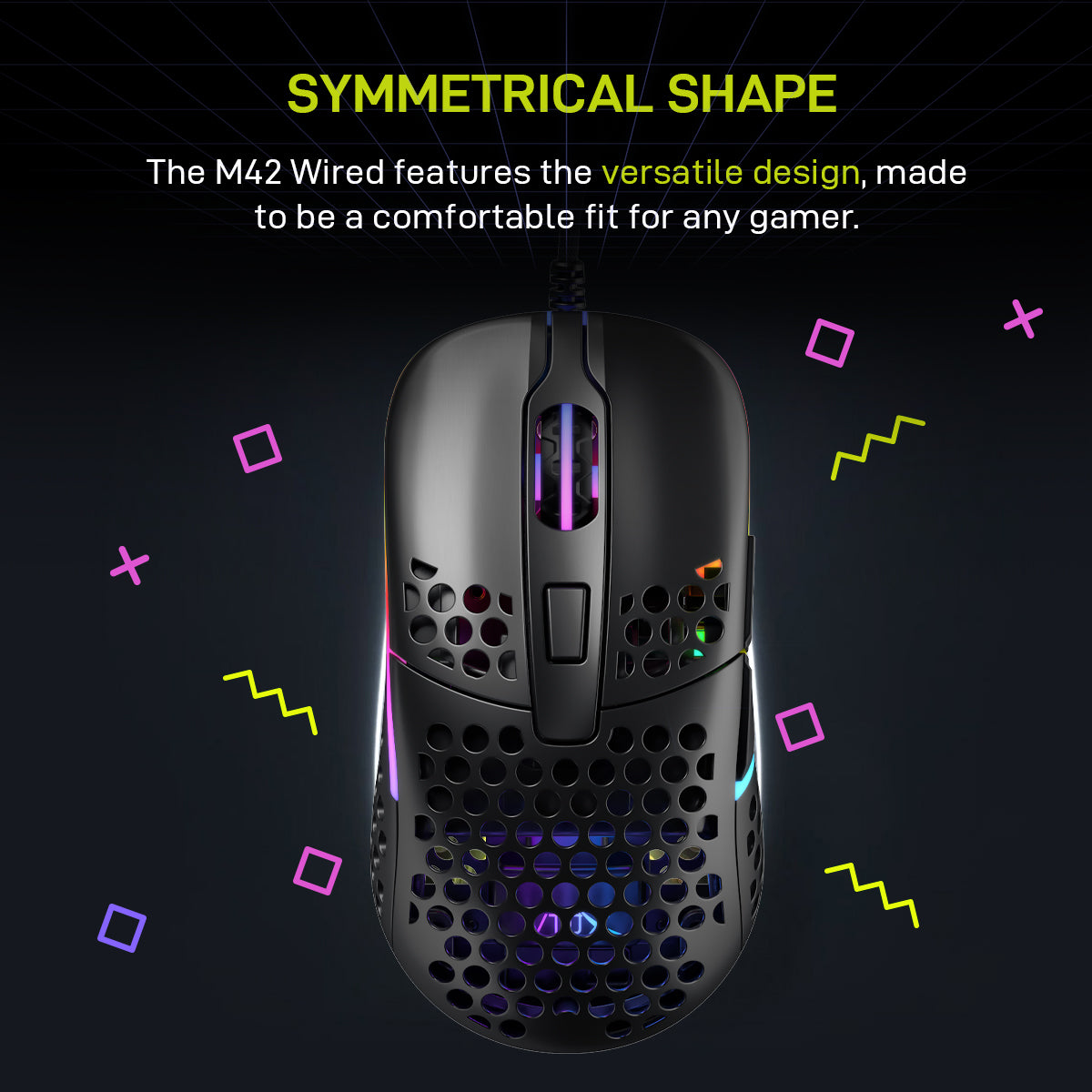Xtrfy M42 Black RGB Wired Lightweight Gaming Mouse with Pixart 3389 optical sensor