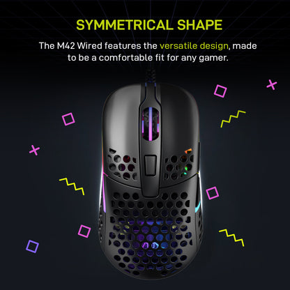 Xtrfy M42 Black RGB Wired Lightweight Gaming Mouse with Pixart 3389 optical sensor