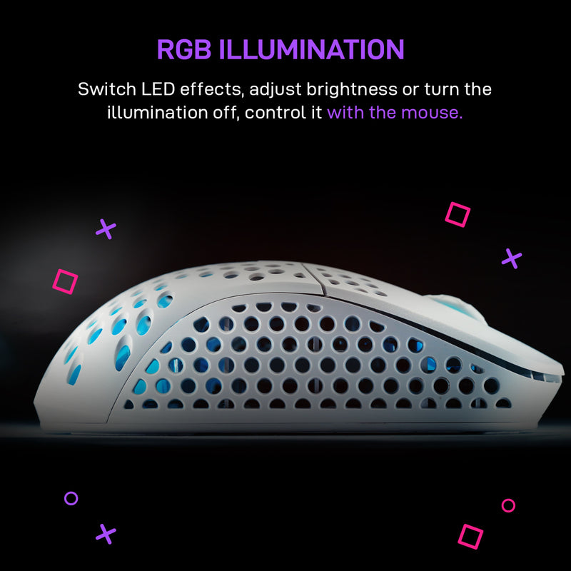 Xtrfy M42 RGB Wireless Lightweight Gaming Mouse White - tpstech.in