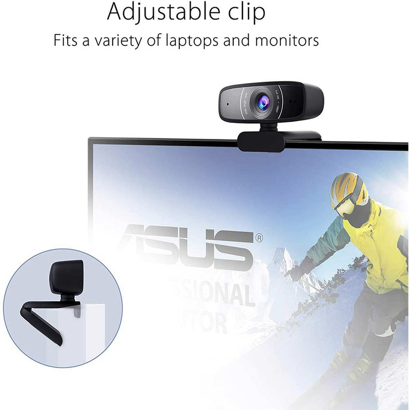 ASUS Webcam C3 1080P HD Web Camera with Built-in Mic and 360° Rotation