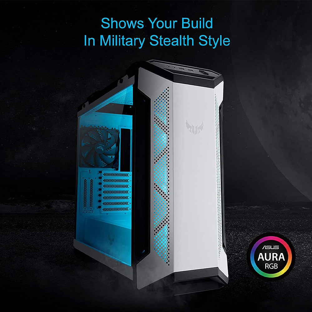 ASUS TUF Gaming GT501 White Edition E-ATX Mid Tower Cabinet with Three RGB 120mm Fans