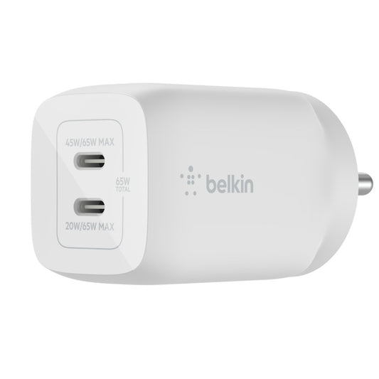 Belkin Boost Charge Pro Dual USB-C GaN Wall Charger with PPS 65W
