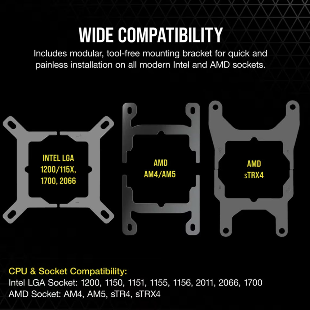 CORSAIR iCUE H115i ELITE CAPELLIX 280mm RGB AIO CPU Black Liquid Cooler