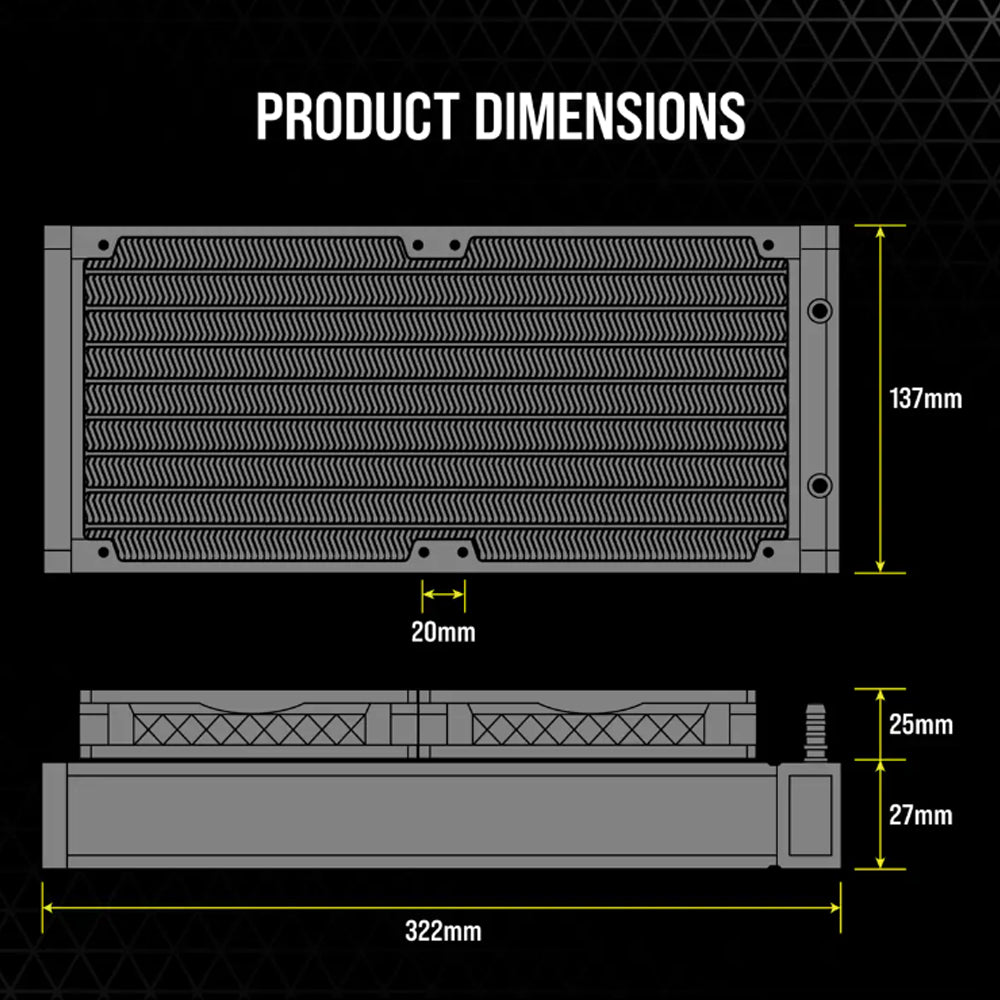 CORSAIR iCUE H115i ELITE CAPELLIX 280mm RGB AIO CPU Black Liquid Cooler