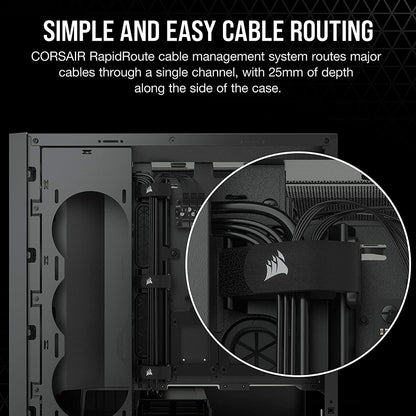 CORSAIR iCUE 5000X RGB Black ATX Mid-Tower Cabinet with three 120mm RGB fans