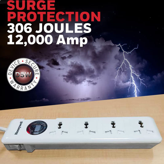 Honeywell Platinum Series 4 Output Surge Protector Extension Cable with Master Switch