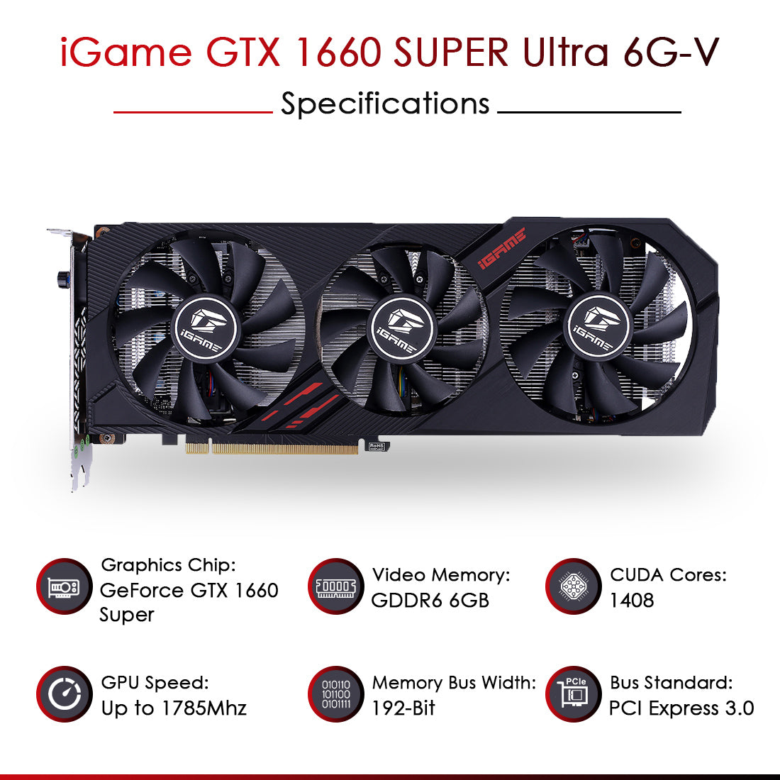 रंगीन iGame GeForce GTX 1660 सुपर अल्ट्रा 6G-V 6GB DDR6 गेमिंग ग्राफ़िक्स कार्ड 