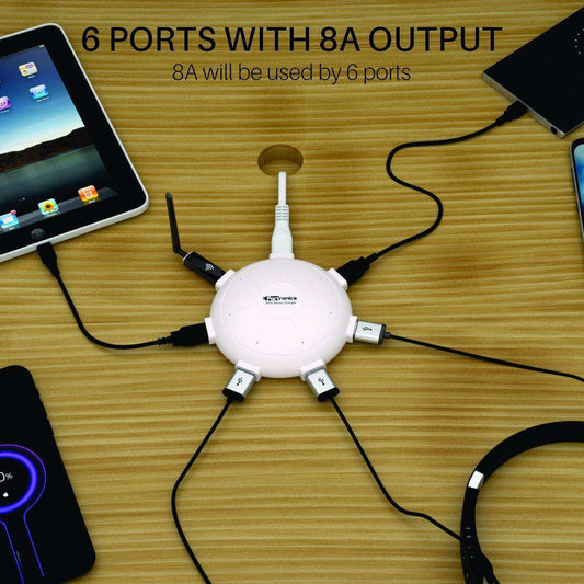 Portronics UFO Home Charging Station USB Hub with Six Ports and Fast charging