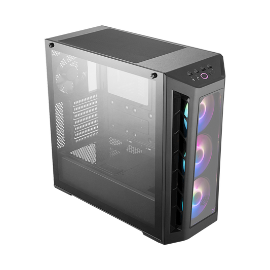 [RePacked] Cooler Master MasterBox MB530P Mid Tower Cabinet with 3 Tempered Glass Panels and ARGB Fans with Lighting Control