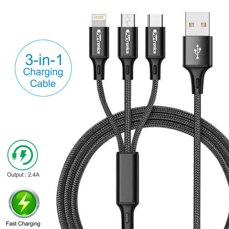 Portronics Konnect Trio Plus 3-in-1 Multi-Functional Cable