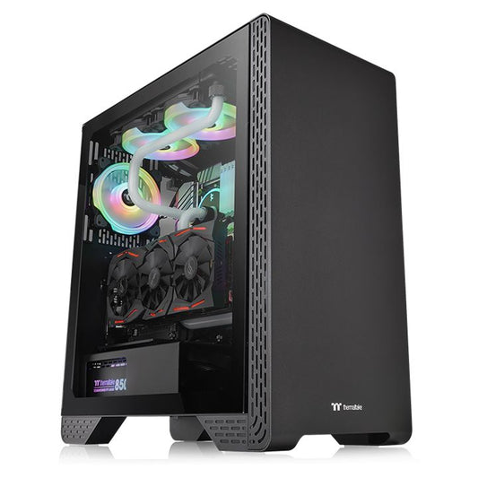 Thermaltake S300 TG Full Tower Cabinet Side Tempered Glass Panel and One preinstalled 120mm Fan From TPS Technologies