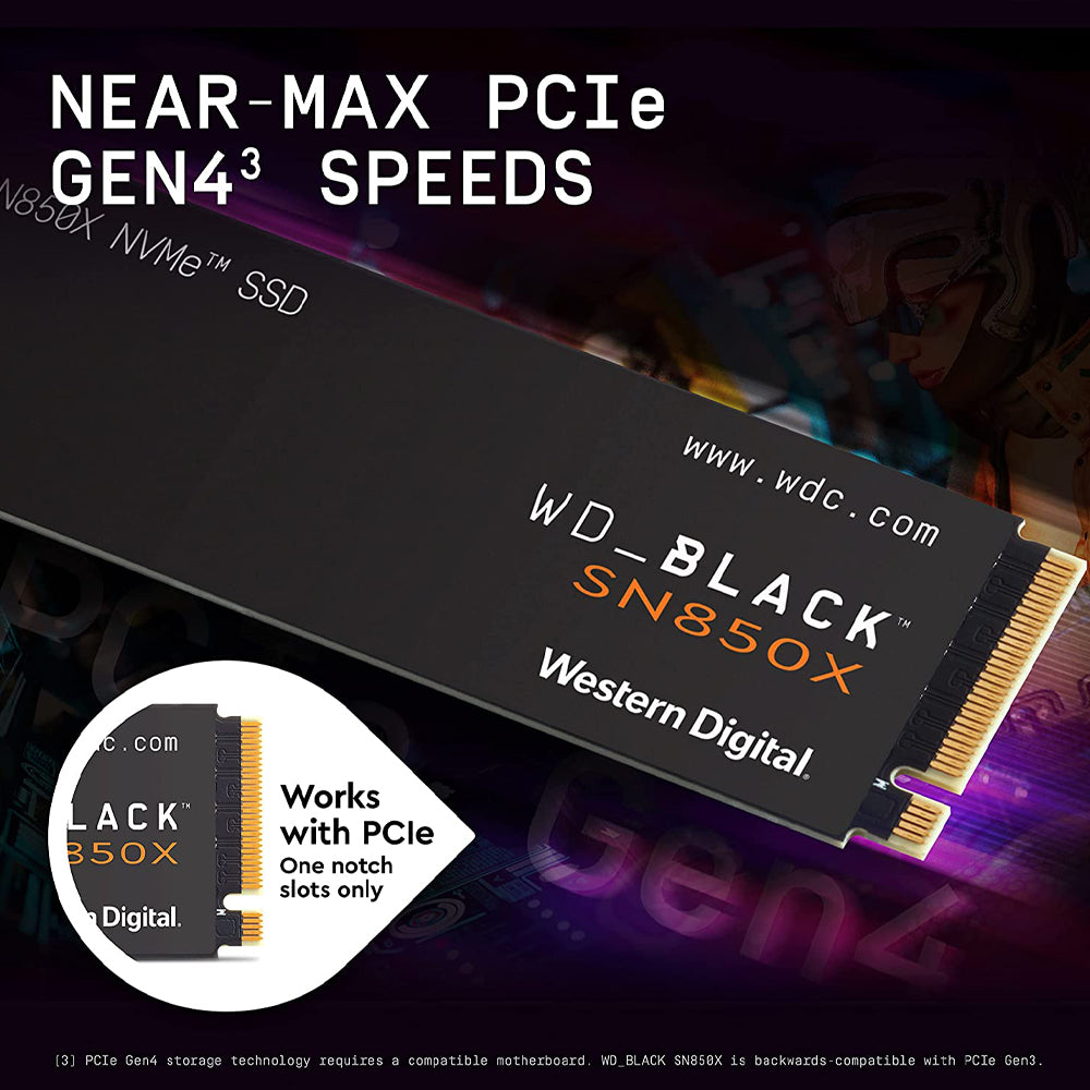 Western Digital Black SN850X 1TB M.2 NVMe PCIe 4.0 Internal SSD